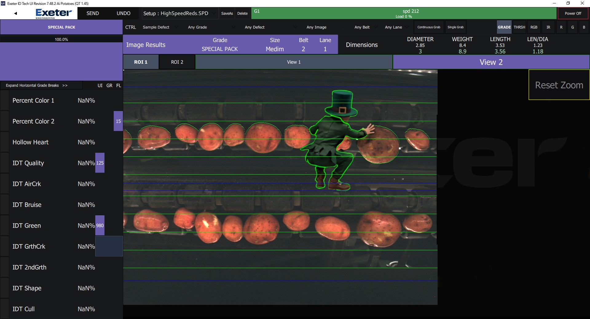 high-speed produce sorting machine